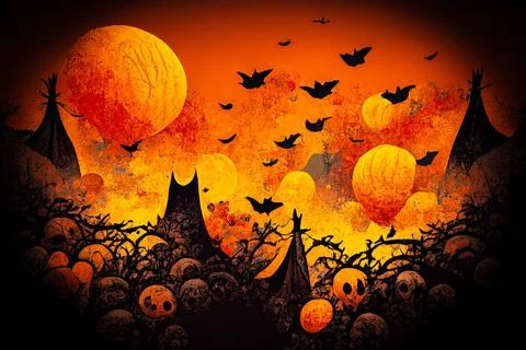 Halloween Background Vector Illustration. Image Of Halloween Background Wi... Stock Photos
