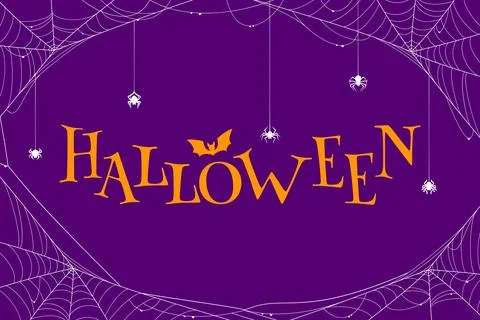 Halloween background with white cobweb threads 库存插图
