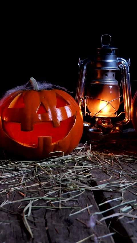 Halloween background.Jack lantern Halloween.Traditional symbol of Halloween Stock Footage 318407216