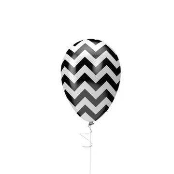 Halloween balloon with zig zag pattern. Happy halloween decotation. 3D Render Stock Illustration