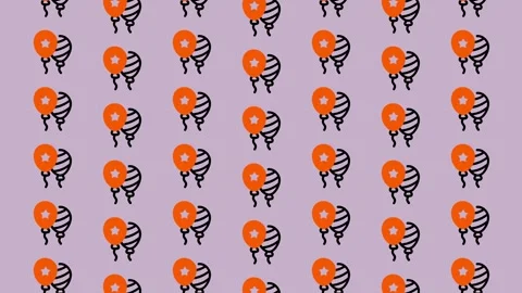 Halloween Balloons Pattern on Purple Background. Stock Footage 325389065
