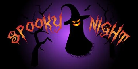 Halloween banner with holiday elements Illustrazione stock