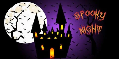 Halloween banner with holiday elements 스톡 일러스트
