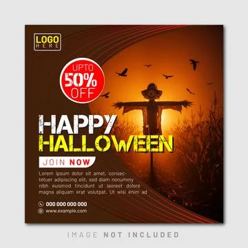 Halloween banner or poster post Stock Illustration