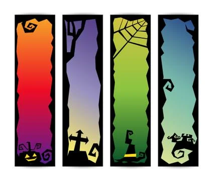 Halloween banner set Stock Illustration