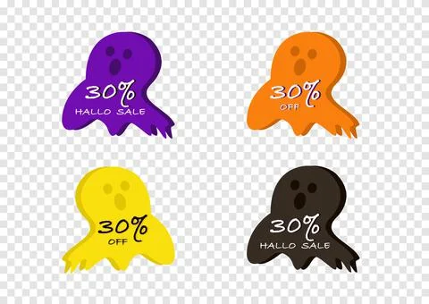 Halloween banner vector isolated on transparency background ep05 Stock Illustration