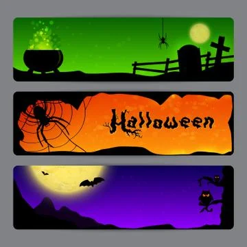 Halloween banners Stock Illustration