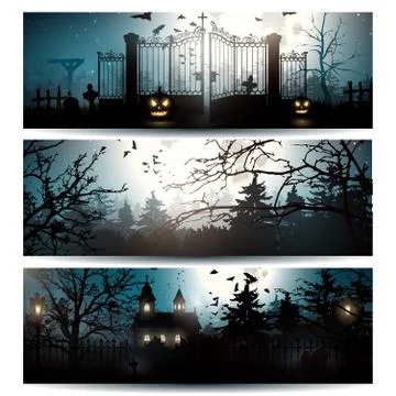 Halloween banners Stock Illustration