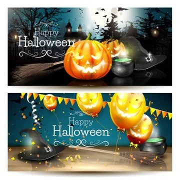Halloween banners Illustrazione stock