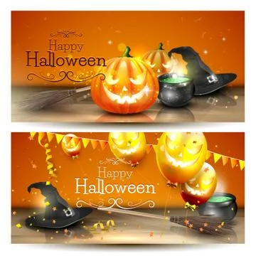 Halloween banners Stock Illustration