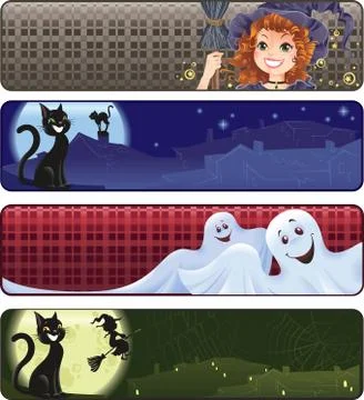 Halloween banners Illustrazione stock