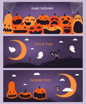 Halloween banners set Stock Illustration