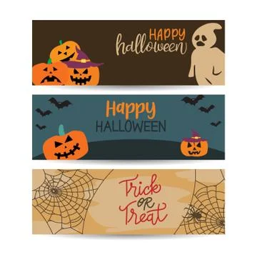 Halloween banners template design vector illustration Stock Illustration