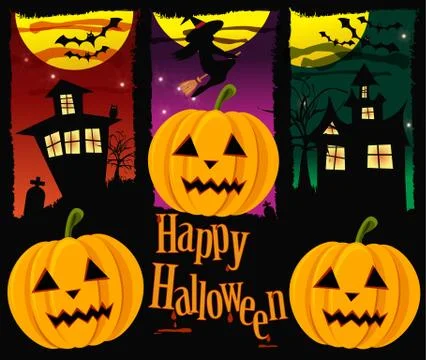 Halloween banners, vector Stock Illustration