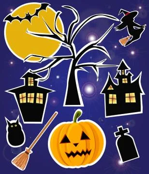 Halloween banners, vector Stock Illustration