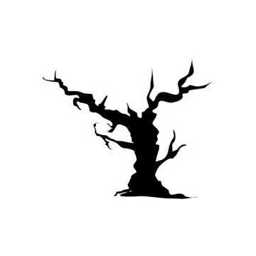 Halloween Bare Tree Icon Vector Illustration Stock Illustration