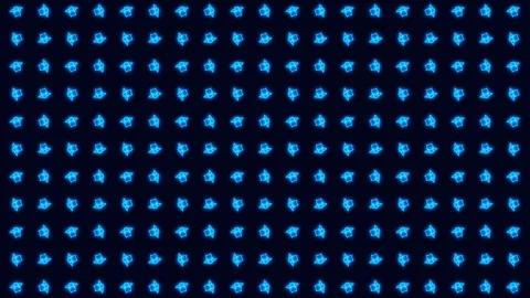 Halloween Bat in Glowing Blue Dancing Tiled Looping Motion Graphics Rosette Stock Footage 117892472