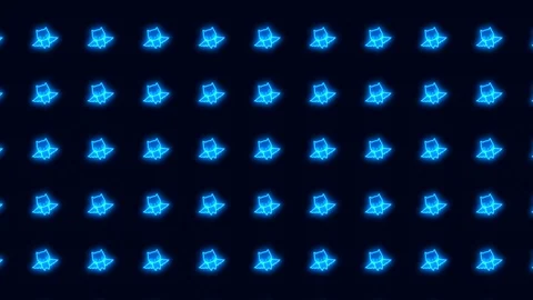 Halloween Bat in Glowing Blue Dancing Tiled Looping Motion Graphics Repeat Stock Footage 117896018