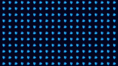 Halloween Bat in Glowing Blue Dancing Tiled Looping Motion Graphics 90 Stock Footage 117900720