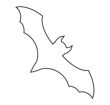 Halloween bat outline vector  design isolated on white backgroud Stock Illustration