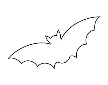 Halloween bat outline vector  design isolated on white backgroud Stock Illustration