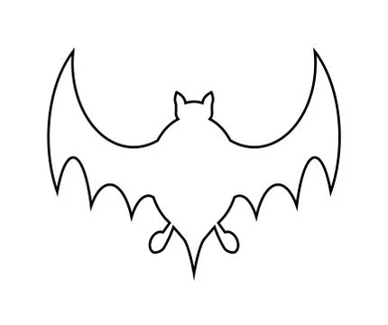 Halloween bat outline vector  design isolated on white backgroud Stock Illustration