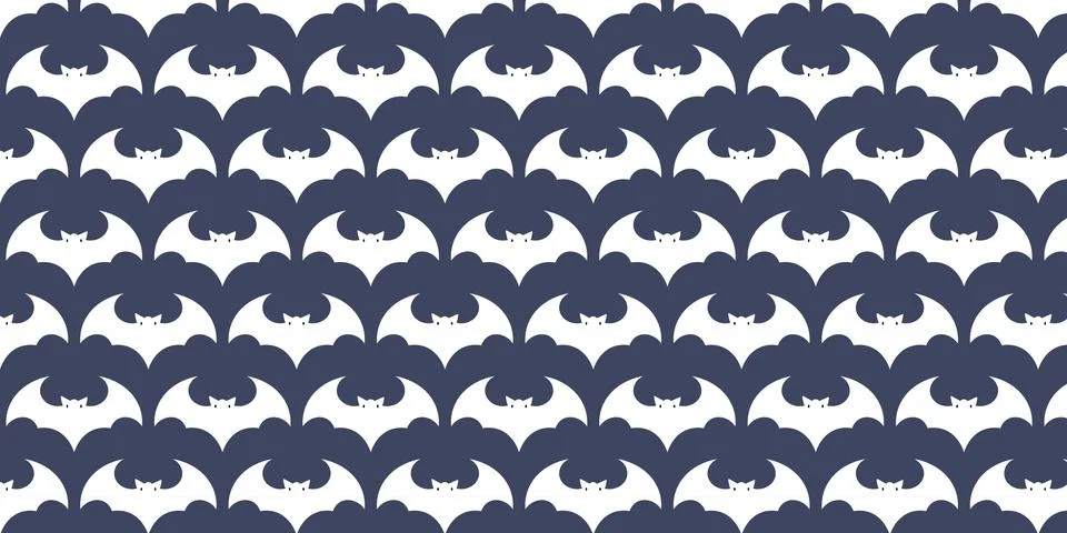 Halloween bat pattern with spooky flying bats illustration Stockillustratie