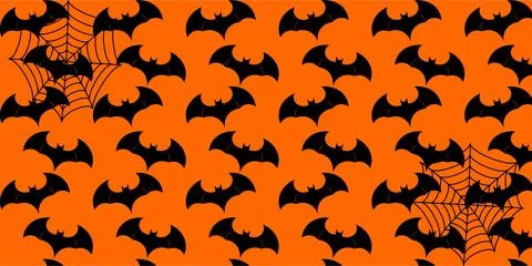 Halloween bat pattern with spooky flying bats illustration Иллюстрация