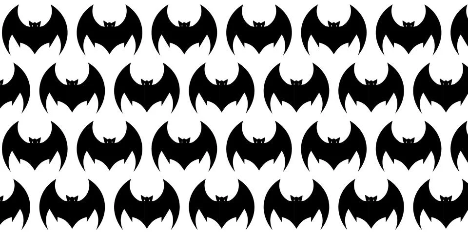 Halloween bat pattern with spooky flying bats illustration Stock Illustration