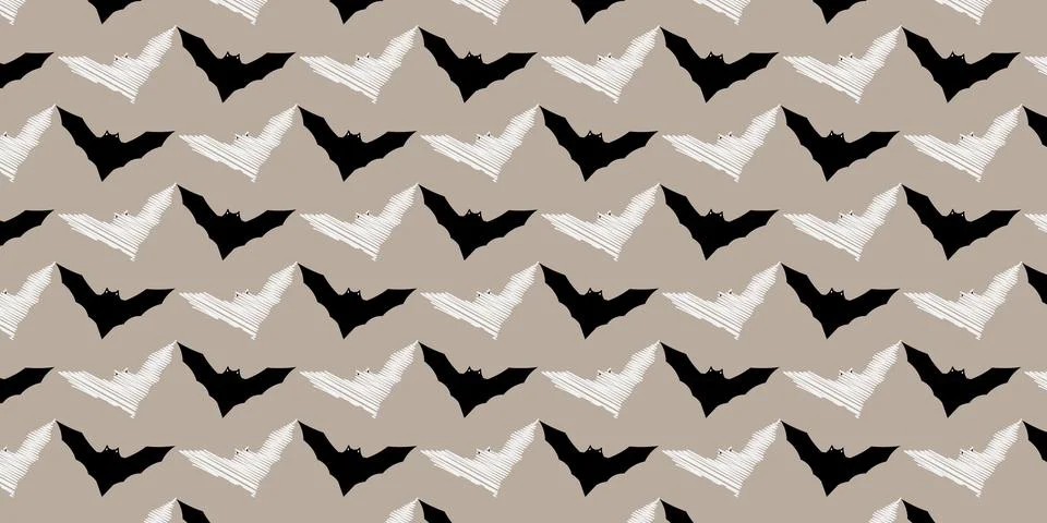 Halloween bat pattern with spooky flying bats illustration Stockillustratie