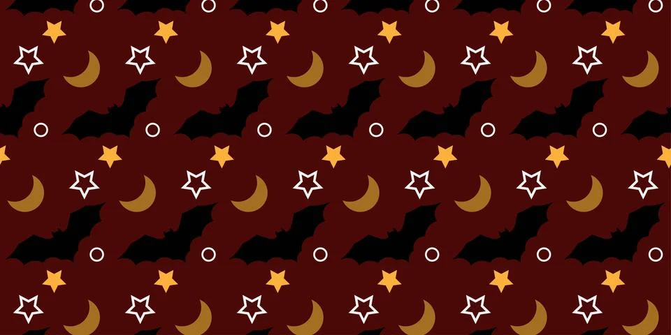 Halloween bat pattern with spooky flying bats illustration Stock Illustration