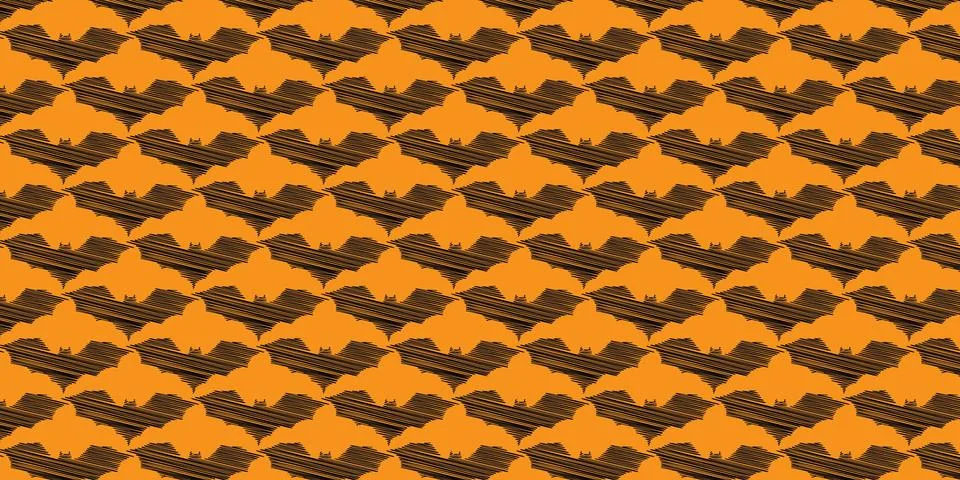 Halloween bat pattern with spooky flying bats illustration Иллюстрация