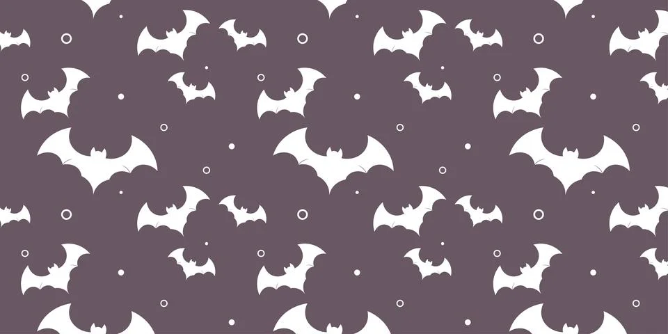 Halloween bat pattern with spooky flying bats illustration Stockillustratie