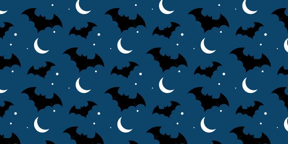 Halloween bat pattern with spooky flying bats illustration Stockillustratie