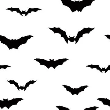 Halloween bat silhouette seamless pattern. Holiday Halloween background Illustrazione stock
