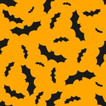 Halloween bat silhouette. Seamless pattern for wrapping paper, clothes prin.. Stock Illustration