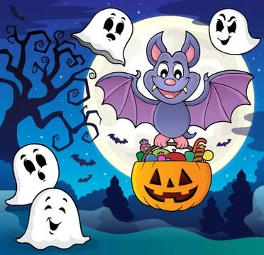 Halloween bat theme image Stock Illustration