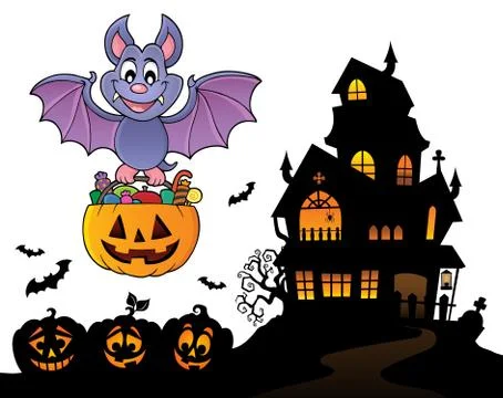 Halloween bat theme image Stock Illustration