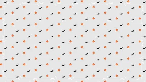 Halloween Bats and Pumpkins Pattern Background イラスト素材