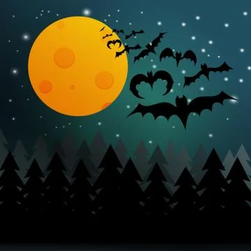 Halloween bats background Stock Illustration