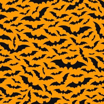 Halloween bats cloud seamless pattern background Illustrazione stock
