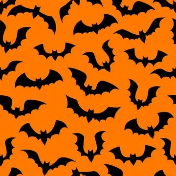 Halloween bats cloud seamless pattern, background 스톡 일러스트