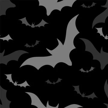 Halloween bats seamless pattern Stock Illustration