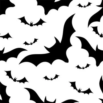 Halloween bats seamless pattern Stock Illustration