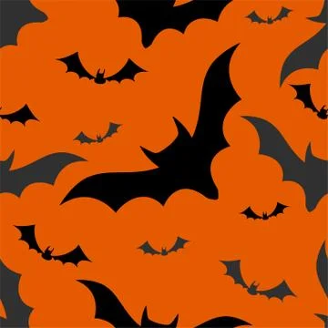 Halloween bats seamless pattern Stock Illustration