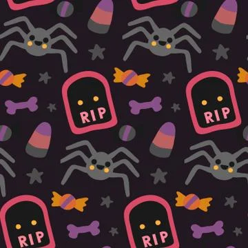 Halloween beautiful patterns with elements Stockillustratie