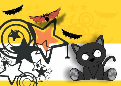 Halloween black cat Stock Illustration
