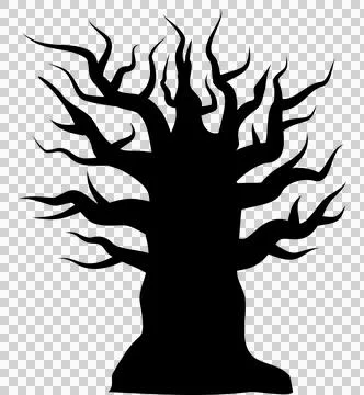 Halloween black tree Stock Illustration
