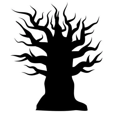 Halloween black tree Stock Illustration
