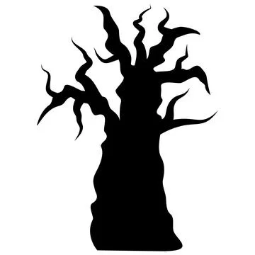 Halloween black tree Stock Illustration